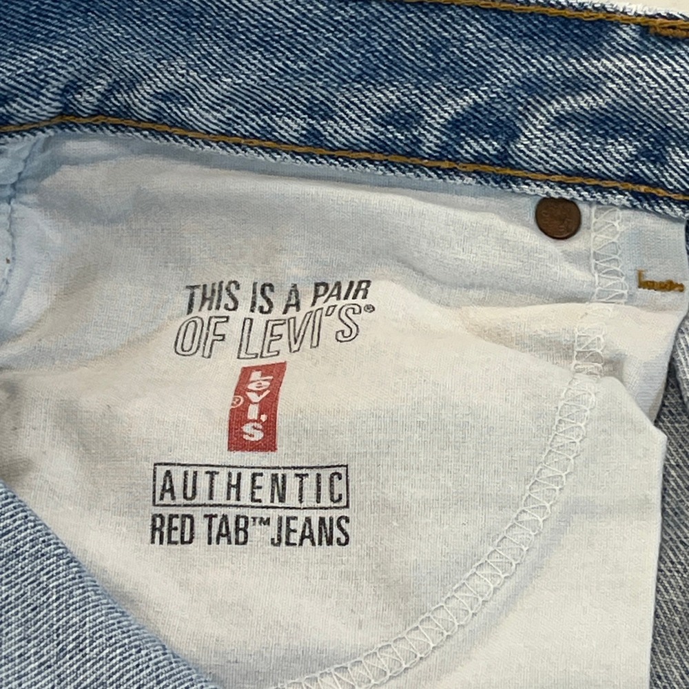 Levi's 550 VTG USA Relaxed Tapered Jeans Womens 14S Short Light Wash High Rise - Picture 10 of 14